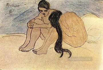 キュービズム Painting - 男性と女性 1902 キュビズム
